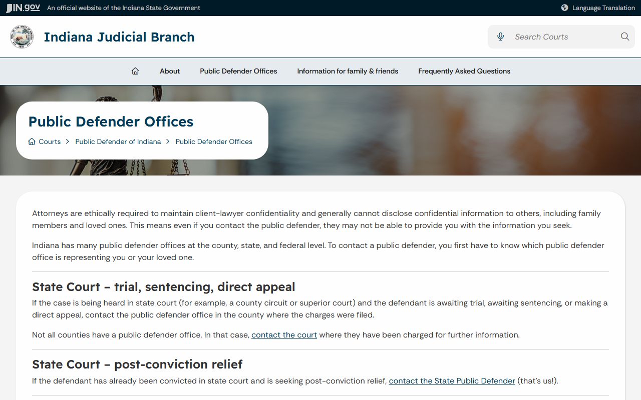 Wabash County criminal court records Indiana public defender guidance