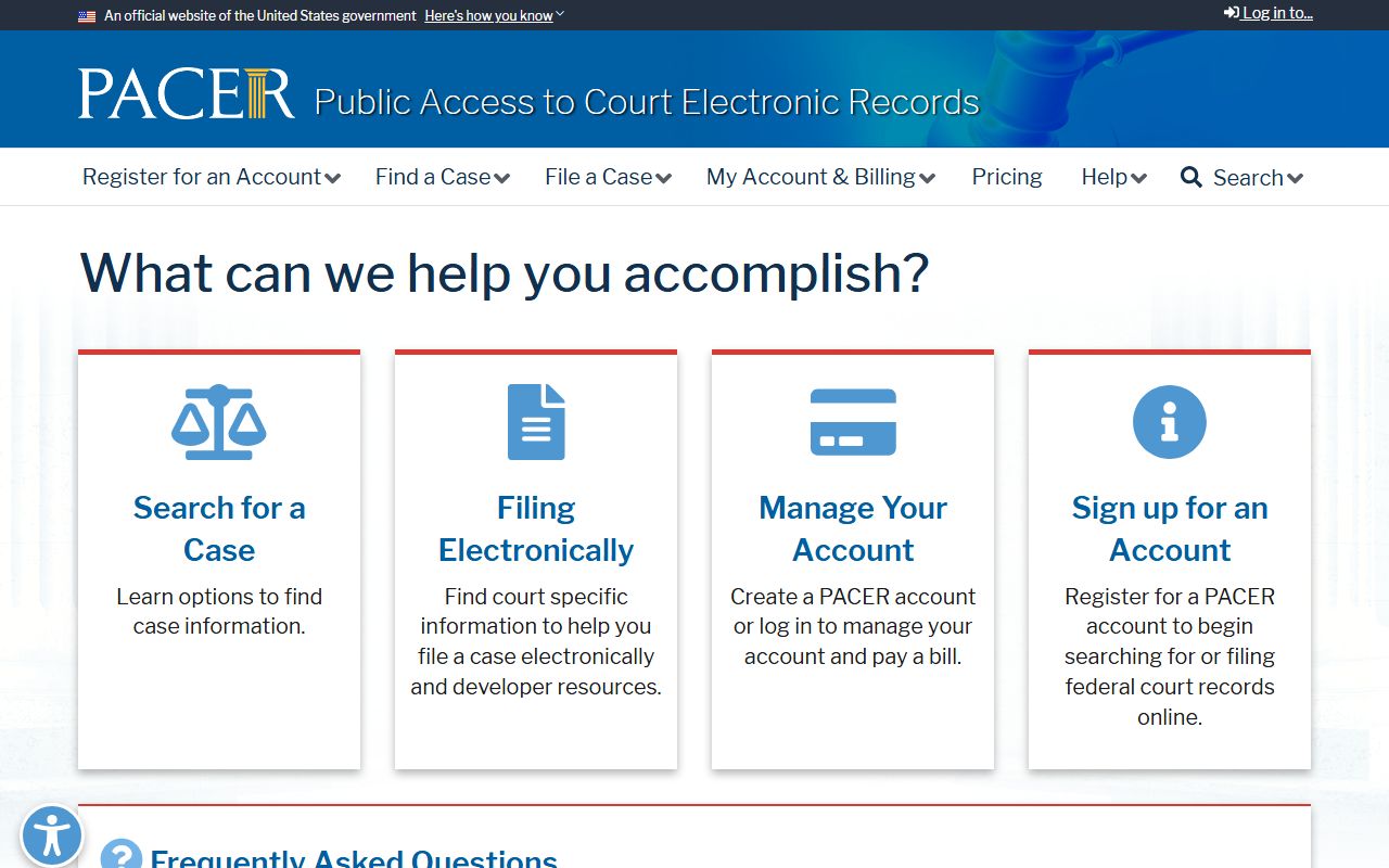 Wabash County criminal court records PACER federal records source