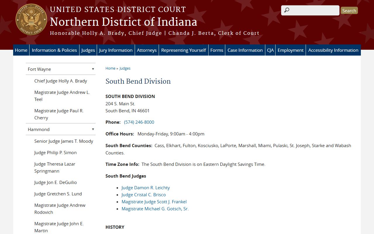 Wabash County Circuit and Superior Courts federal South Bend division