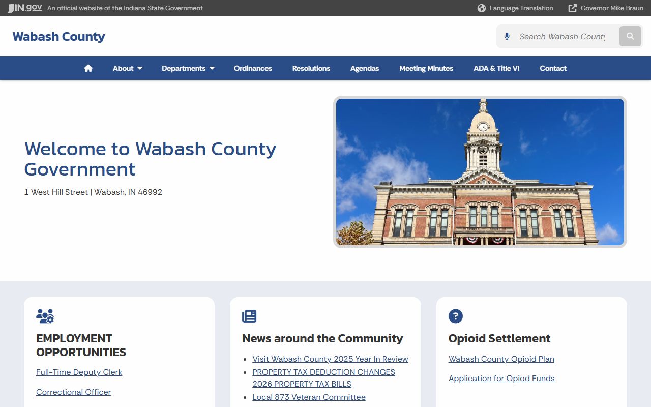 Wabash County court records sheriff and county government source