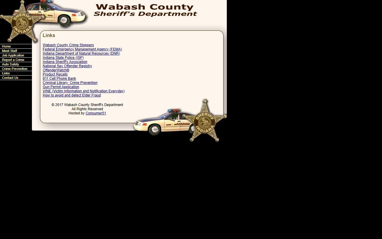 Wabash County inmate records sheriff law enforcement resource links
