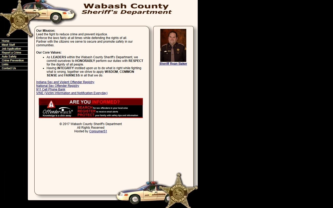 Wabash County warrant records sheriff department home page